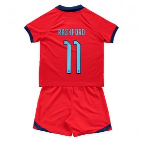 Lacne Dětský Futbalové dres Anglicko Marcus Rashford #11 MS 2022 Krátky Rukáv - Preč (+ trenírky)